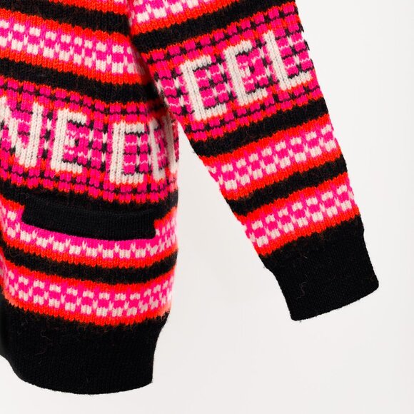 Celine Pink Striped Jacquard-Knit Wool Ski Cardigan - Picture 6 of 13